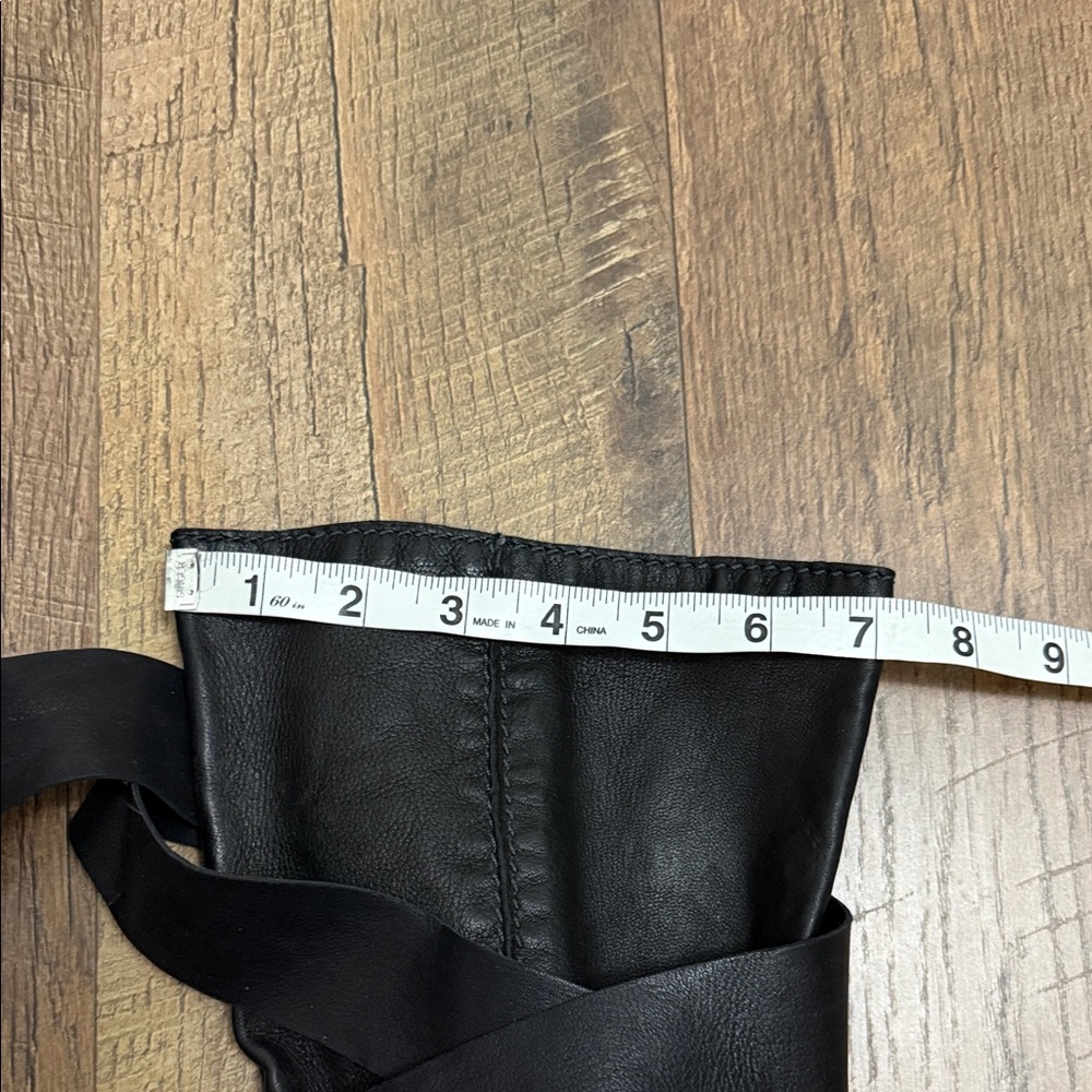 Chloe Black Heeled Boots with Ribbon Detail - Picture 14 of 16